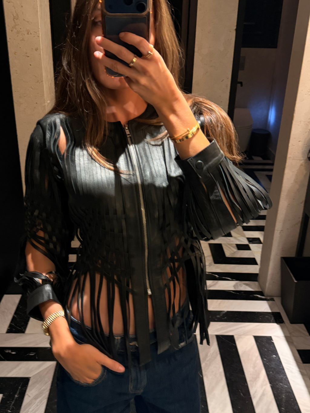 Attalea Leather Jacket Black