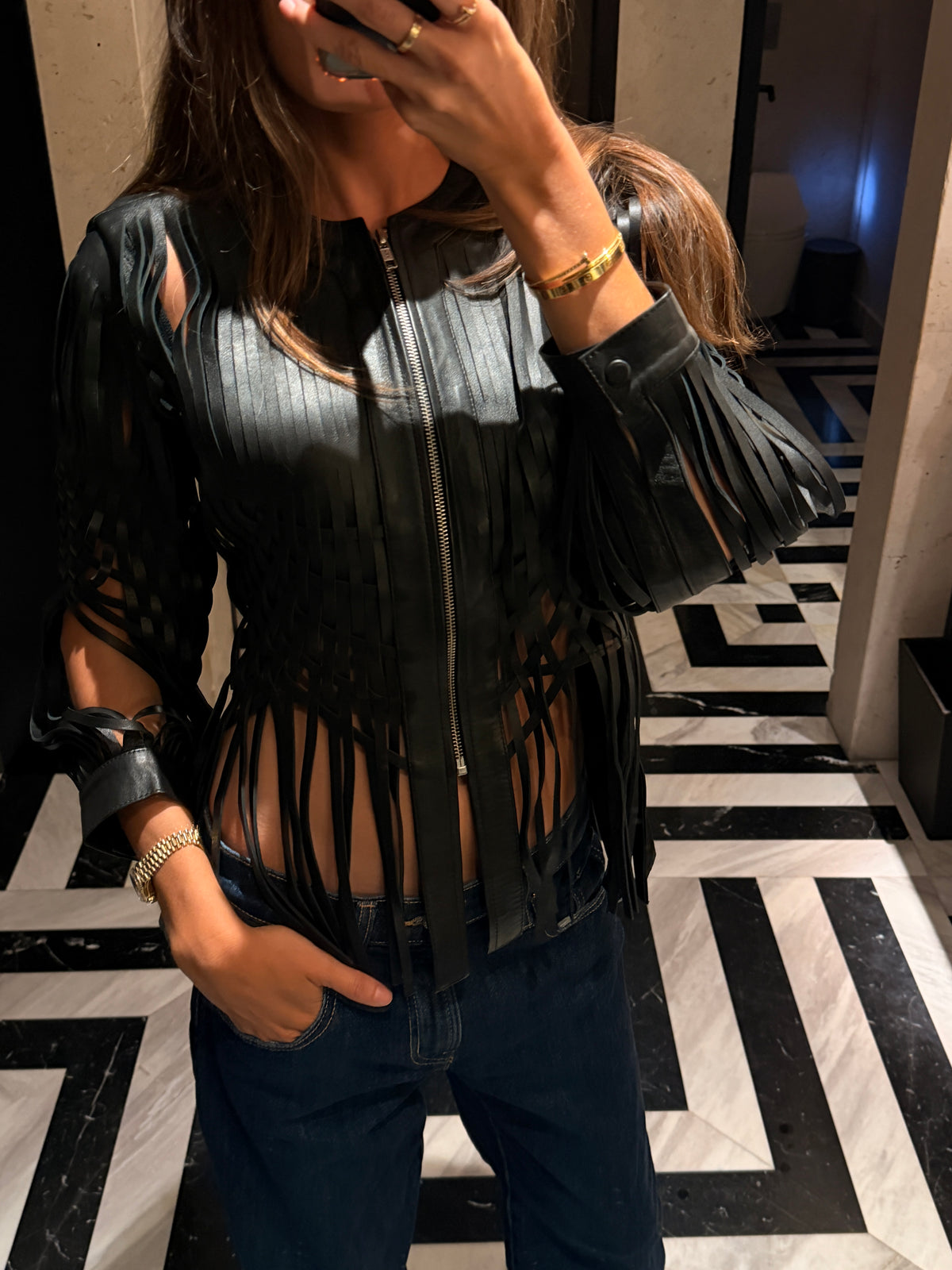 Attalea Leather Jacket Black