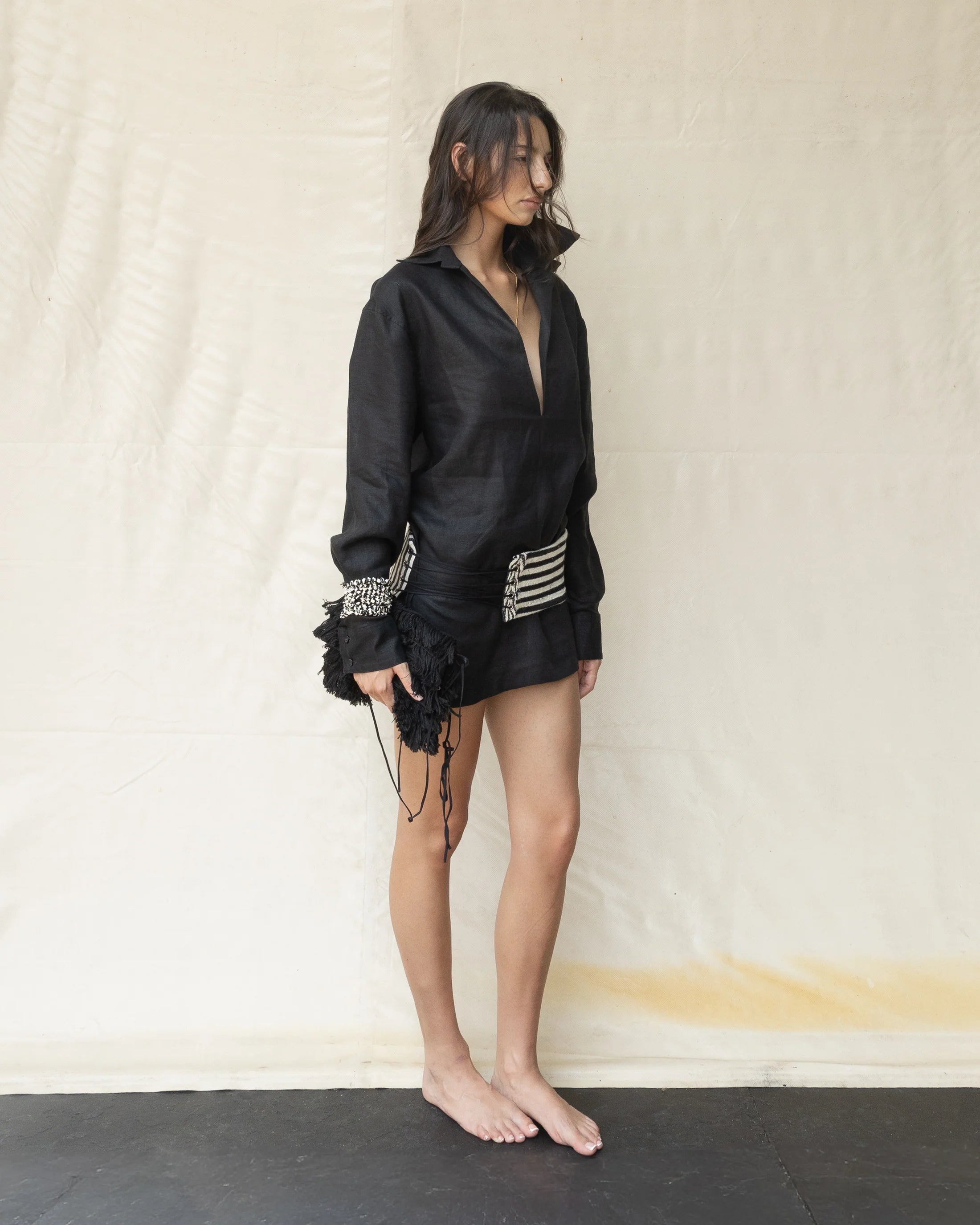 Vestido V Neck de Lino