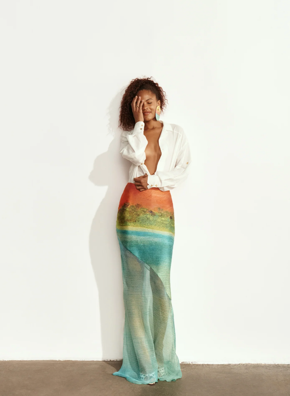 FORMENTERA SILK LONG SKIRT