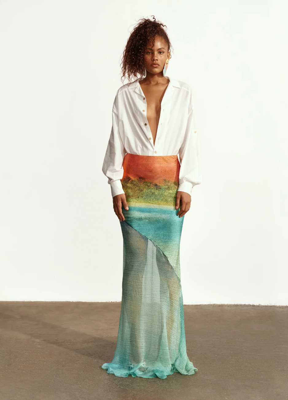 FORMENTERA SILK LONG SKIRT