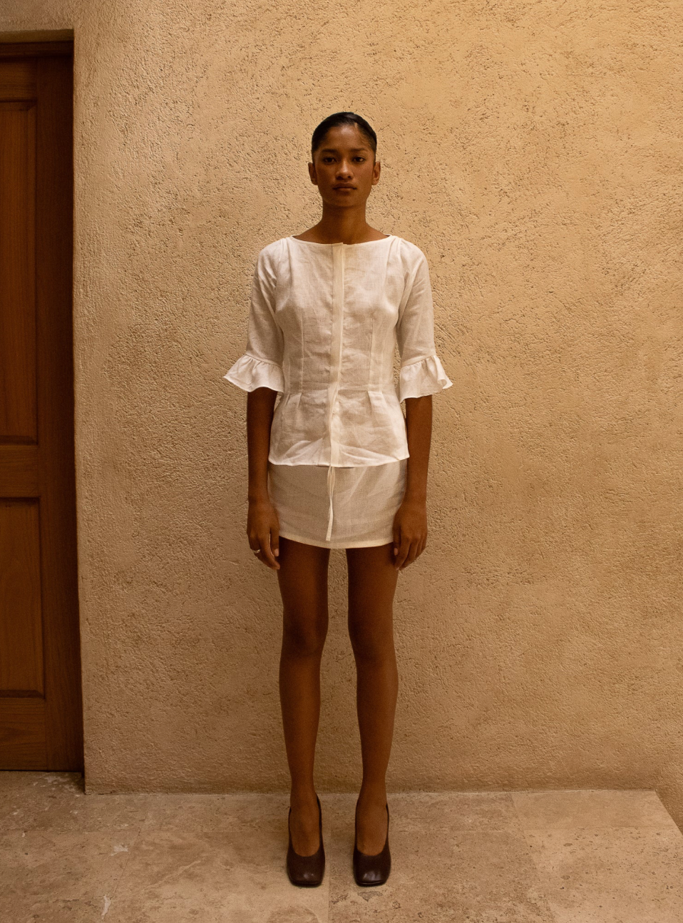 Pleated Linen Blouse
