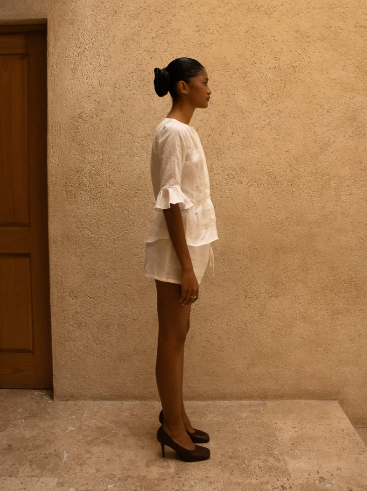 Pleated Linen Blouse