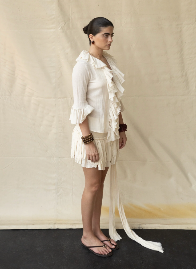 Cotton Ruffle Blouse