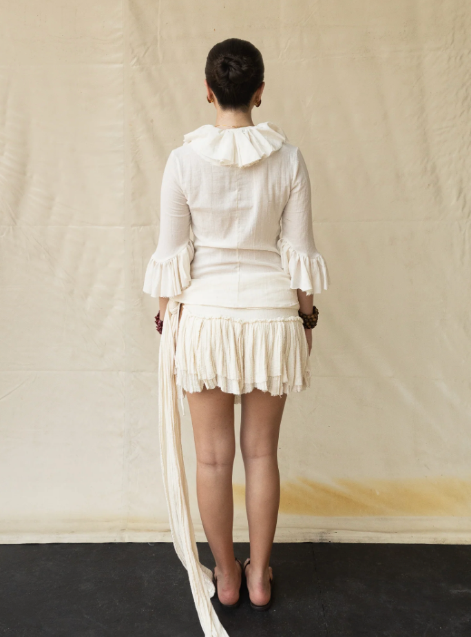 Cotton Ruffle Blouse