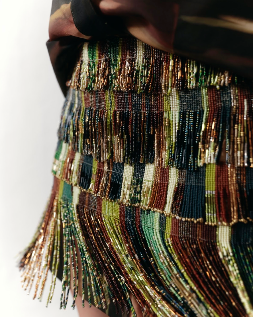 BEADED FRINGE SKIRT