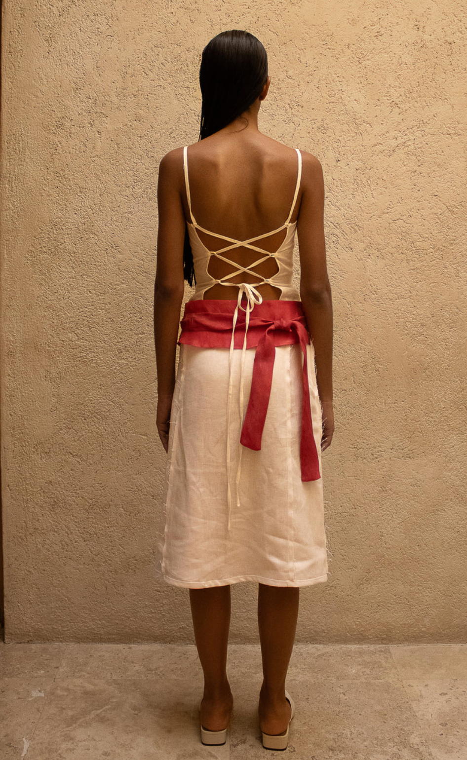 Linen Organza Top