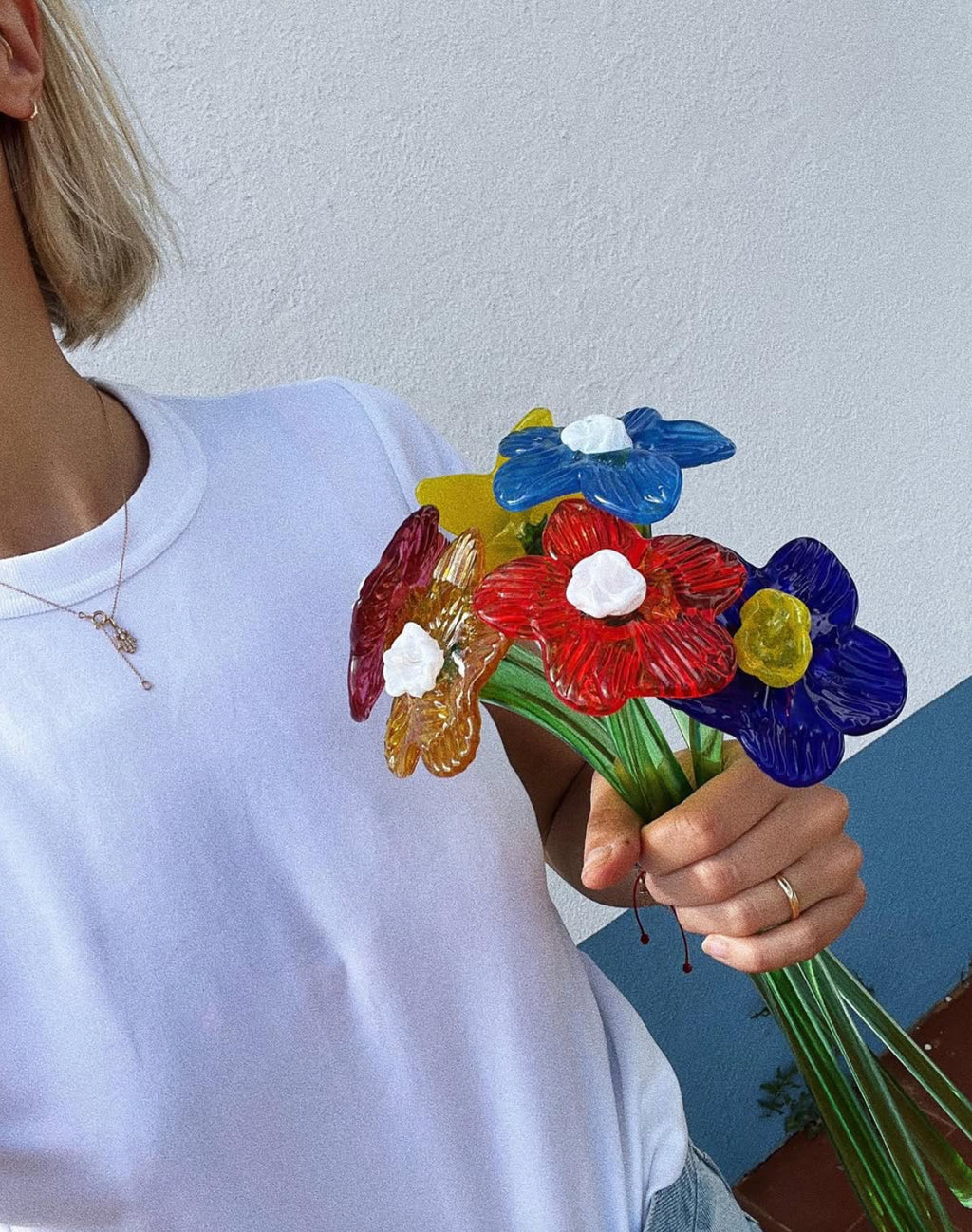 Mouthblown Crystal Glass Flower